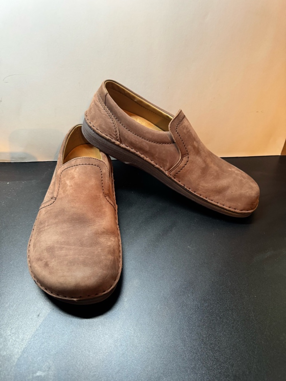 Birkenstock Men's Slip-On Suede Loafers in Chestnut Brown